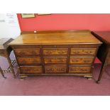 Large early oak and mahogany mule chest