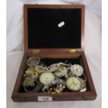 Wooden case of fob watches etc