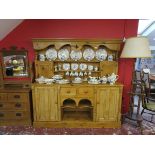 Large and impressive antique pine dresser