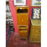 Pair of inlaid Satinwood bedside cupboards