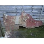 Large metal shoe sign