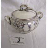 Fine porcelain and silver mounted sugar bowl