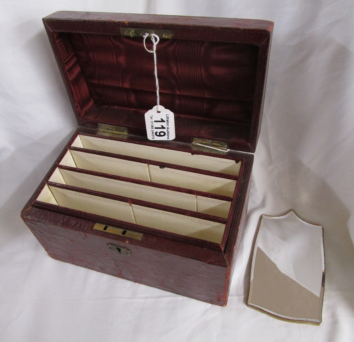 Victorian leather stationary box