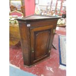 Georgian oak & inlaid corner cupboard