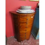 Mahogany demi lune chest of 7 drawers