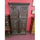 Early finely carved oak food cupboard