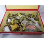 Box of military badges and militaria