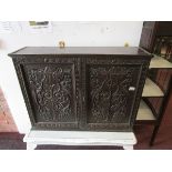 Early carved oak hanging Estate cabinet