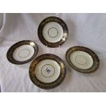 4 early Derby plates