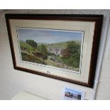 Signed print by Keith Melling - 'Muker, Swaledale, Yorkshire Dales'