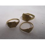 3 gold signet rings