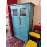 Large blue antique Indian cupboard