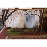 Large oil on canvas - Sudley Castle by M Thorn