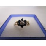 Gold sapphire & diamond ring