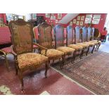 Set of 8 bergère backed dining chairs to include 2 carvers