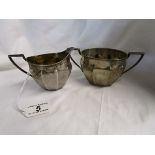 Silver sugar & milk jug - Approx 180g