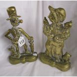 19C brass door stops - Mr & Mrs Ally Sloper