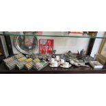 Shelf of silver plate and cutlery etc