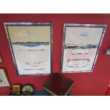 Pair of abstract & signed collages