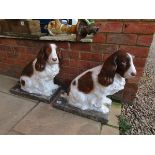 Pair of stone painted Labradors