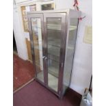 Metal 2 door display cabinet with keys