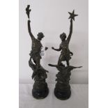 Pair of French spelter figures