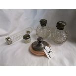 5 silver mounted Victorian scent bottles