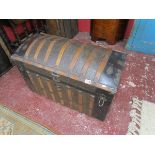 Wooden banded dome top trunk A/F