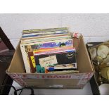 Box of LP's and singles to include Elvis & The Beatles