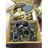 Box of brass, pewter etc