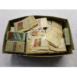 Box of cigarette cards to include Kensitas silks and Players