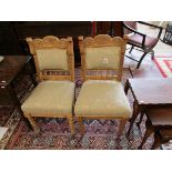 Pair of Edwardian upholstered dining chairs