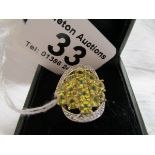 Unusual gold diamond & stone set ring