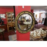 Gilt framed convex mirror