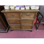 Early oak chest of six drawers