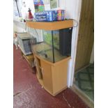 Aquarium with base and accessories