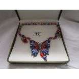 Contemporary Venetian butterfly necklace & pair of earrings