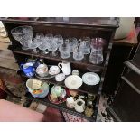 3 shelves of glass and china etc