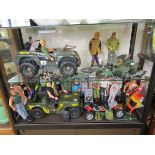 2 shelves of Action Man figures etc