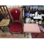 Victorian nursing chair and stool