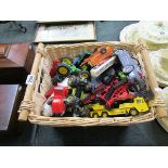 Basket of diecast cars etc