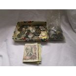 Tray of notes and coins