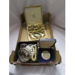 Box of costume jewellery etc