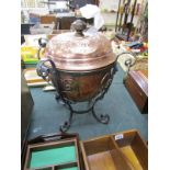 Arts & Crafts copper & iron coal bin by Henry Loveridge & Co