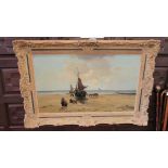 Large Dutch school oil on canvas - Coastal scene by Hans Lenteman (1876-1953)