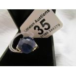 Gold sapphire and diamond set ring