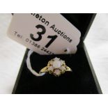 Gold opal cluster ring