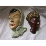 2 Art Deco wall masks