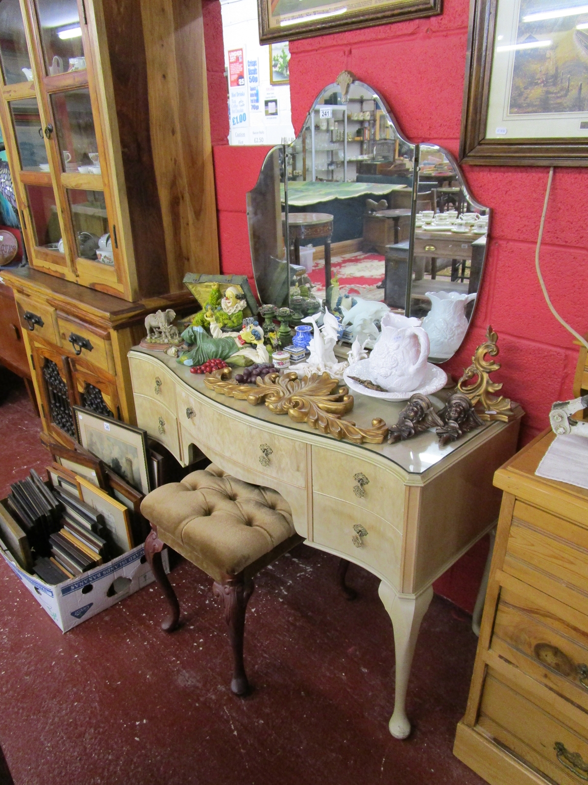 French themed dressing table with stool