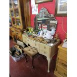 French themed dressing table with stool